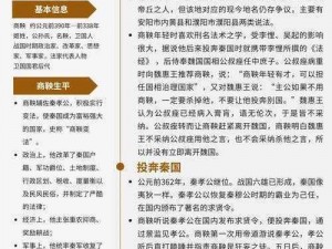 新拟战国风云中的智者——商鞅所属法家学派的变革之梦