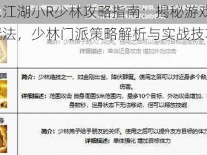 奇想江湖小R少林攻略指南：揭秘游戏流派玩法，少林门派策略解析与实战技巧探索