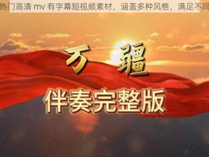 汇集热门高清 mv 有字幕短视频素材，涵盖多种风格，满足不同需求