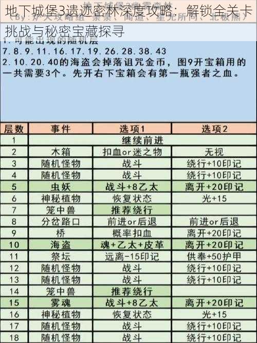 地下城堡3遗迹密林深度攻略：解锁全关卡挑战与秘密宝藏探寻