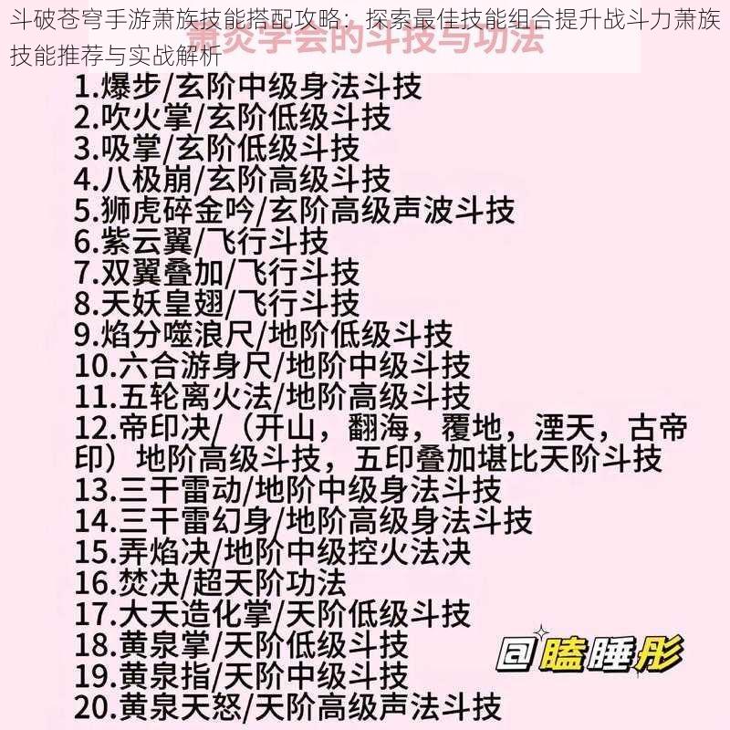 斗破苍穹手游萧族技能搭配攻略：探索最佳技能组合提升战斗力萧族技能推荐与实战解析