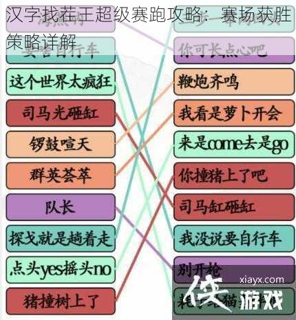 汉字找茬王超级赛跑攻略：赛场获胜策略详解