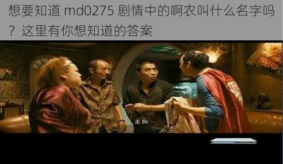 想要知道 md0275 剧情中的啊农叫什么名字吗？这里有你想知道的答案