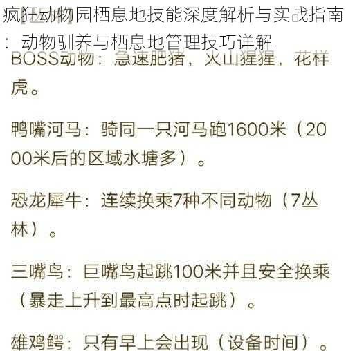 疯狂动物园栖息地技能深度解析与实战指南：动物驯养与栖息地管理技巧详解