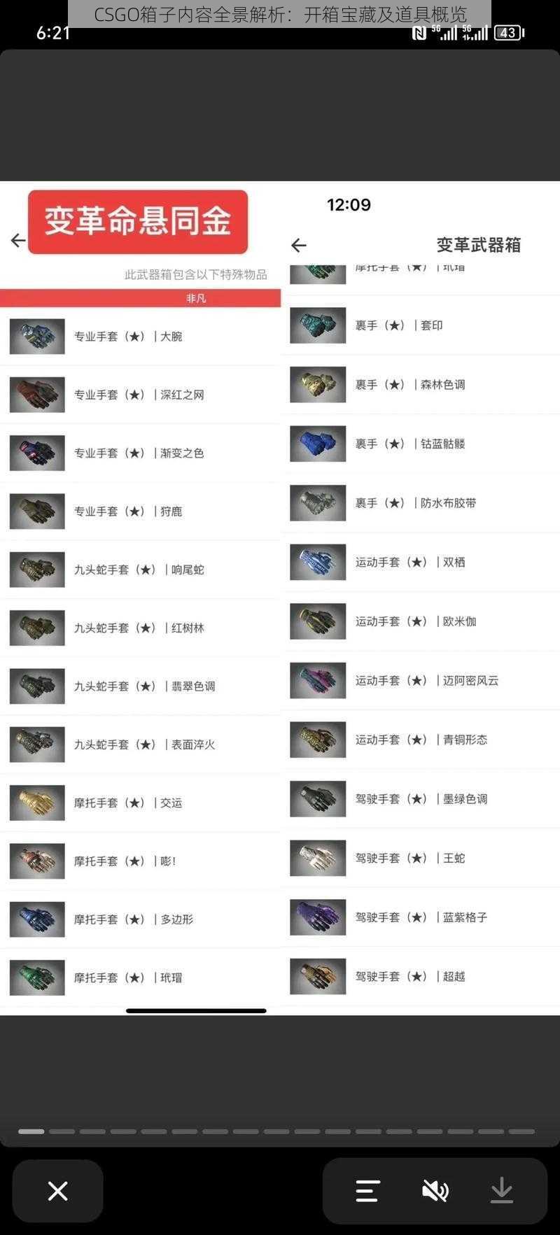 CSGO箱子内容全景解析：开箱宝藏及道具概览