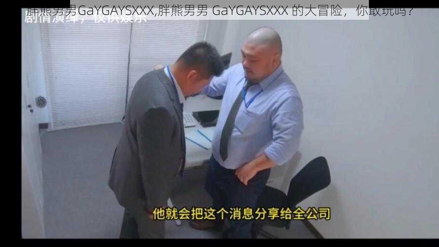 胖熊男男GaYGAYSXXX,胖熊男男 GaYGAYSXXX 的大冒险，你敢玩吗？