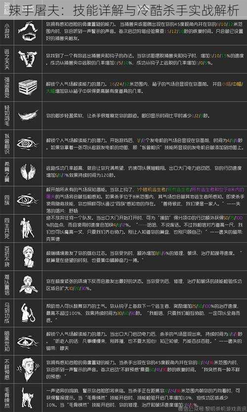 辣手屠夫：技能详解与冷酷杀手实战解析