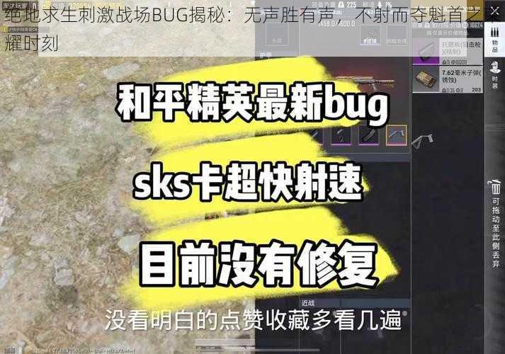 绝地求生刺激战场BUG揭秘：无声胜有声，不射而夺魁首之荣耀时刻