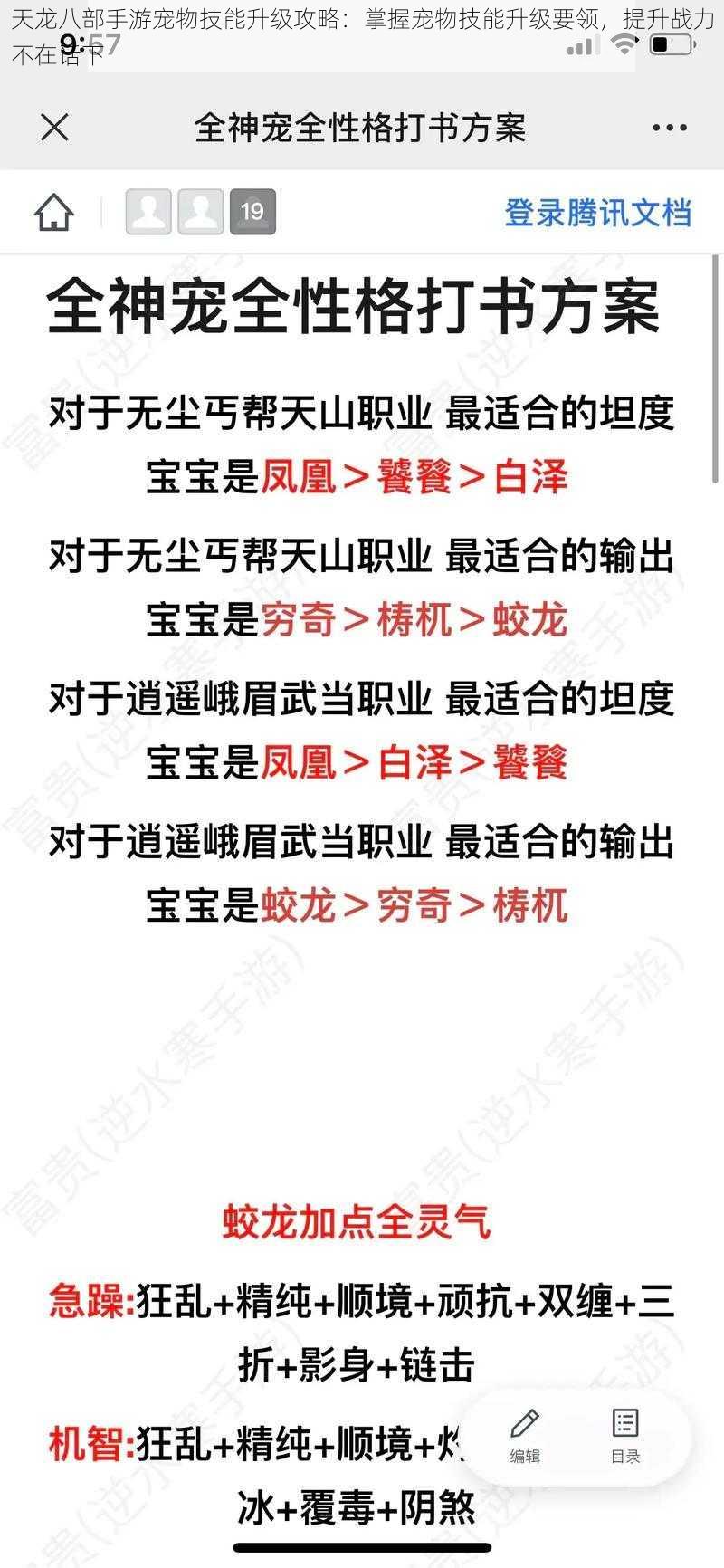 天龙八部手游宠物技能升级攻略：掌握宠物技能升级要领，提升战力不在话下