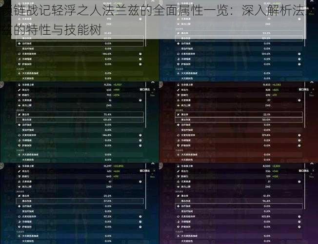 锁链战记轻浮之人法兰兹的全面属性一览：深入解析法兰兹的特性与技能树